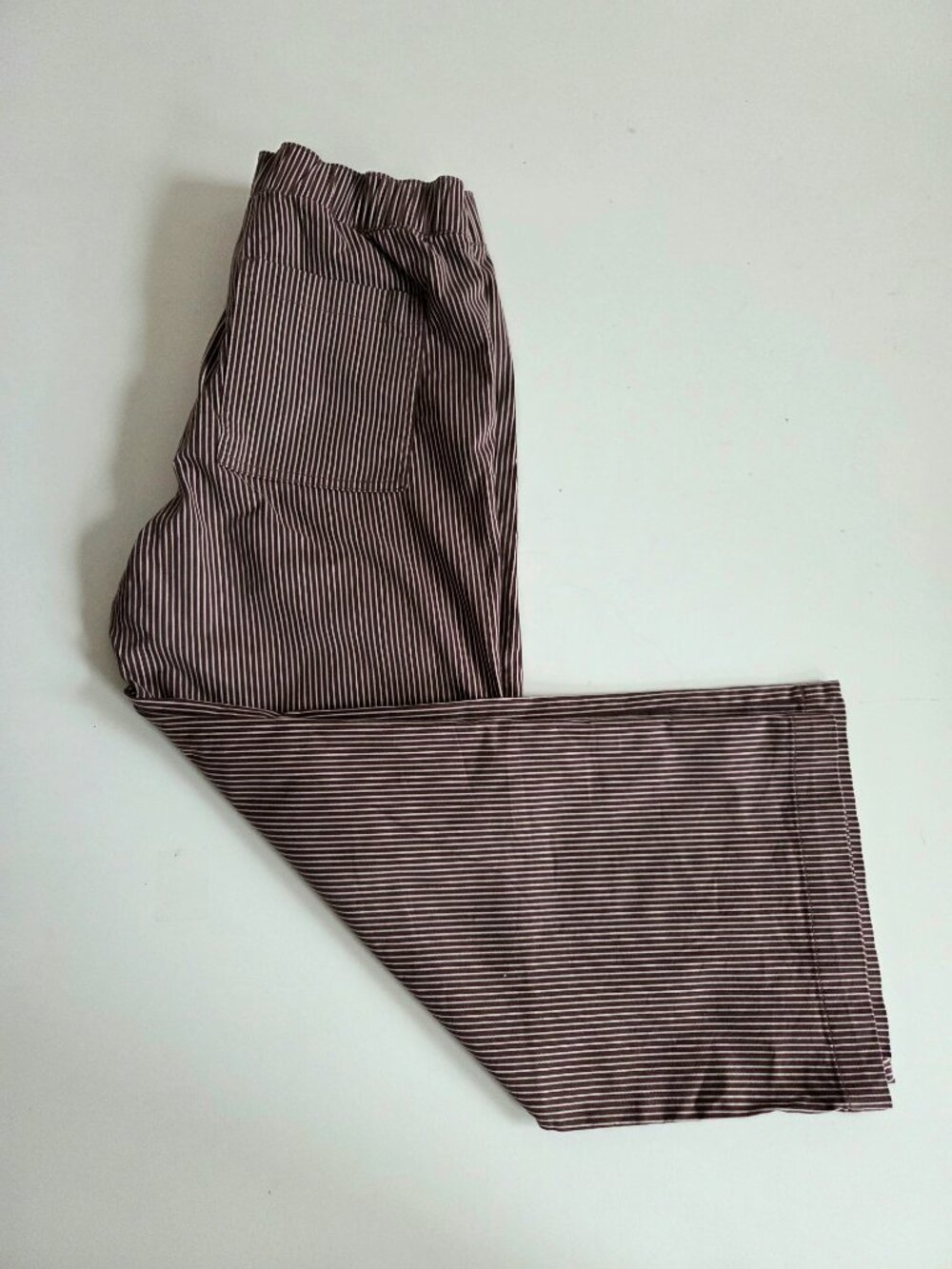 Gap Easy Wide Leg Brown Stripes Cotton Pants
